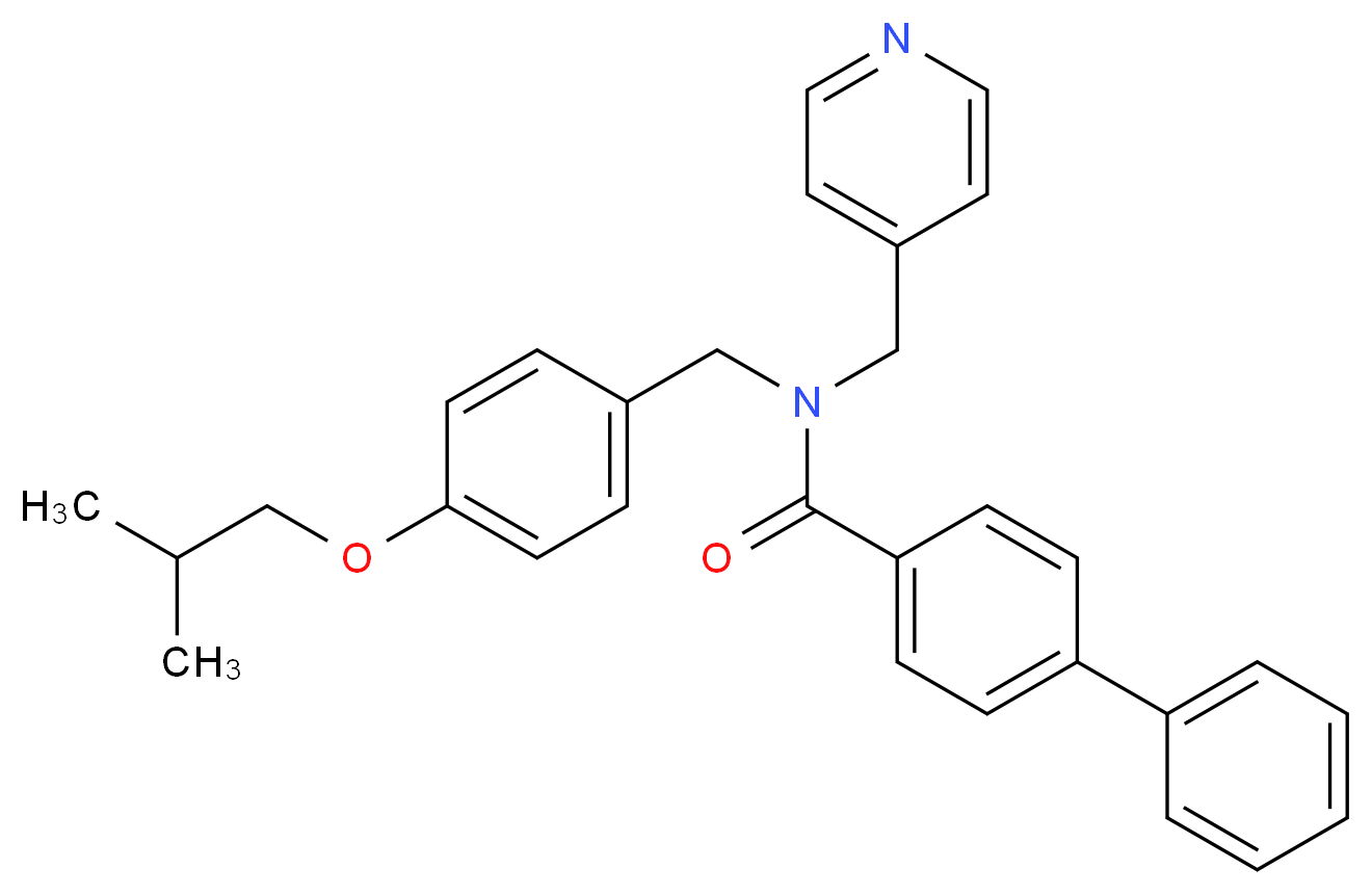 N-(4-isobutoxybenzyl)-N-(4-pyridinylmethyl)-4-biphenylcarboxamide_Molecular_structure_CAS_)