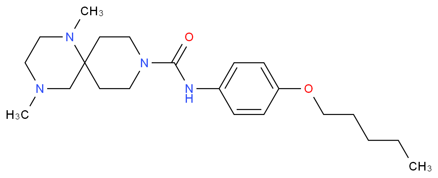1,4-dimethyl-N-[4-(pentyloxy)phenyl]-1,4,9-triazaspiro[5.5]undecane-9-carboxamide_Molecular_structure_CAS_)