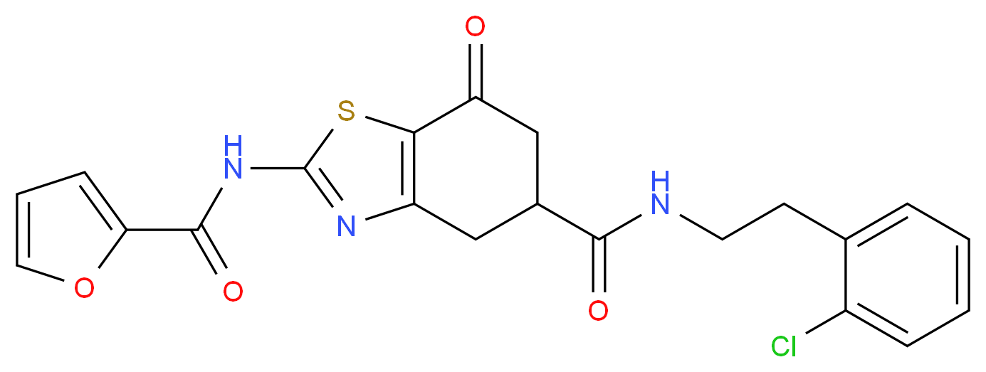 N-[2-(2-chlorophenyl)ethyl]-2-(2-furoylamino)-7-oxo-4,5,6,7-tetrahydro-1,3-benzothiazole-5-carboxamide_Molecular_structure_CAS_)
