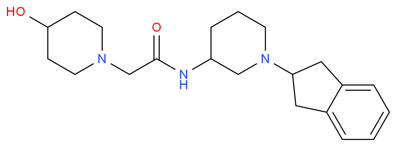 N-[1-(2,3-dihydro-1H-inden-2-yl)-3-piperidinyl]-2-(4-hydroxy-1-piperidinyl)acetamide_Molecular_structure_CAS_)