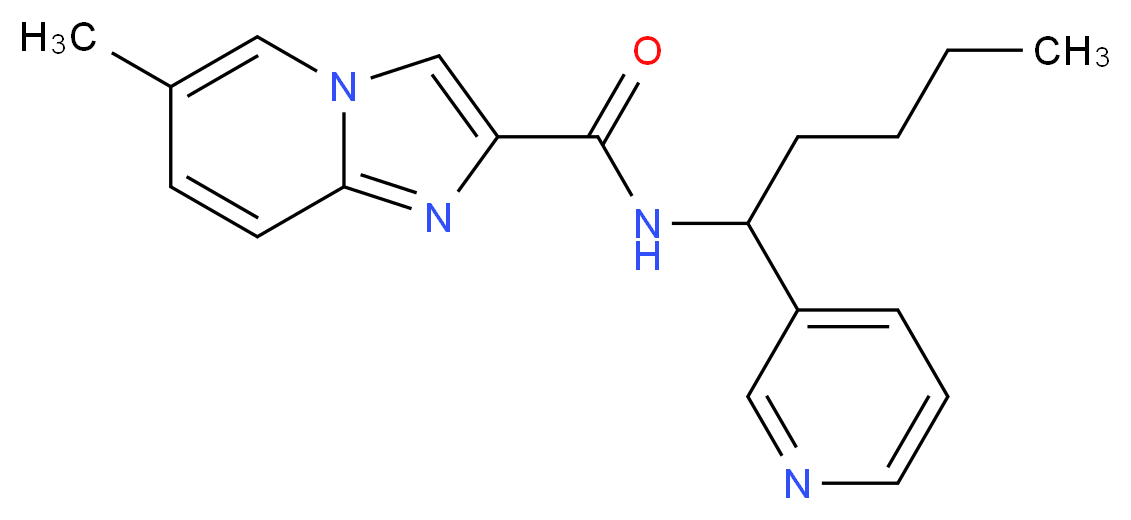 6-methyl-N-[1-(3-pyridinyl)pentyl]imidazo[1,2-a]pyridine-2-carboxamide_Molecular_structure_CAS_)