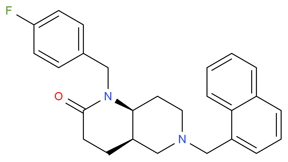 (4aR*,8aS*)-1-(4-fluorobenzyl)-6-(1-naphthylmethyl)octahydro-1,6-naphthyridin-2(1H)-one_Molecular_structure_CAS_)