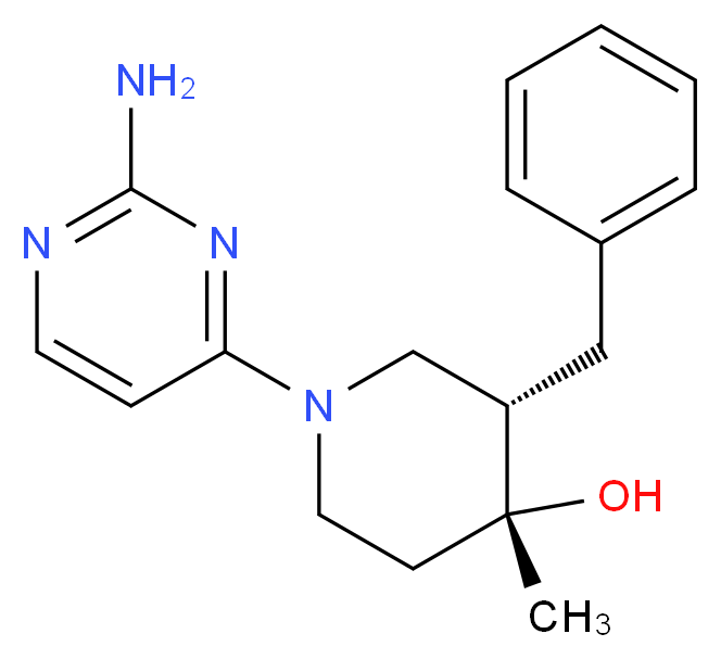 (3S*,4R*)-1-(2-amino-4-pyrimidinyl)-3-benzyl-4-methyl-4-piperidinol_Molecular_structure_CAS_)