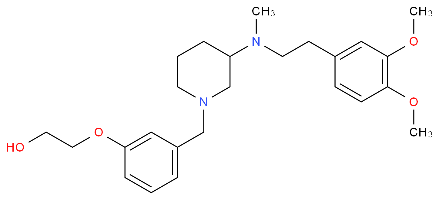 2-[3-({3-[[2-(3,4-dimethoxyphenyl)ethyl](methyl)amino]-1-piperidinyl}methyl)phenoxy]ethanol_Molecular_structure_CAS_)
