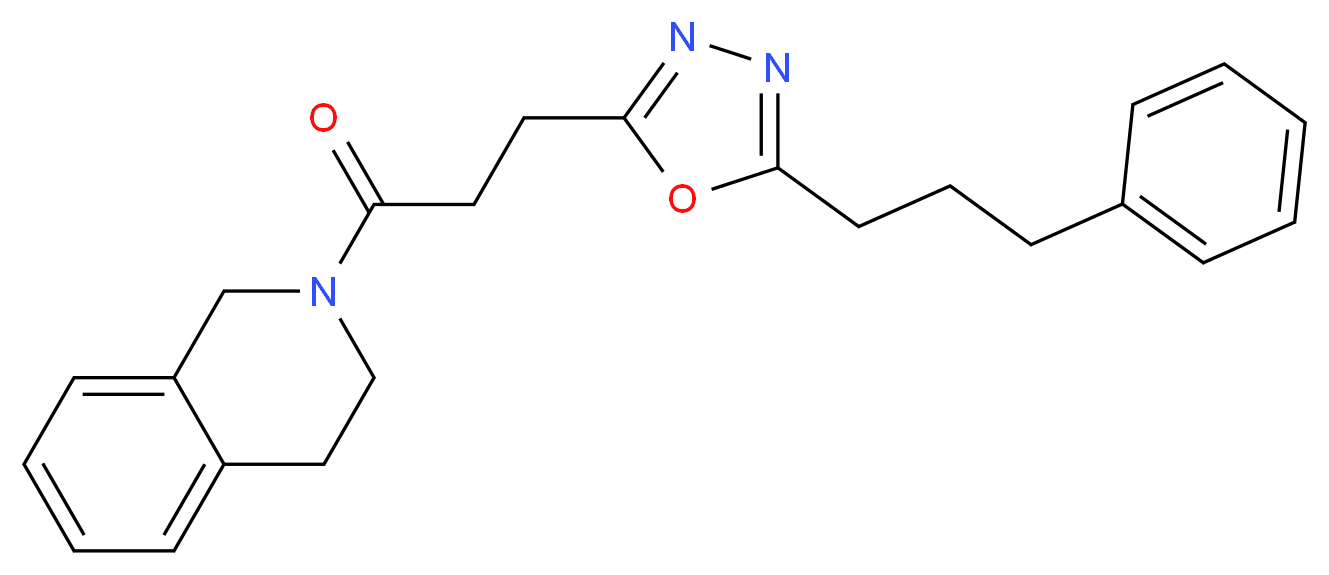 2-{3-[5-(3-phenylpropyl)-1,3,4-oxadiazol-2-yl]propanoyl}-1,2,3,4-tetrahydroisoquinoline_Molecular_structure_CAS_)