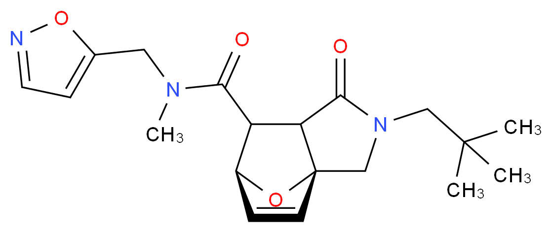 (3aR*,6S*)-2-(2,2-dimethylpropyl)-N-(isoxazol-5-ylmethyl)-N-methyl-1-oxo-1,2,3,6,7,7a-hexahydro-3a,6-epoxyisoindole-7-carboxamide_Molecular_structure_CAS_)