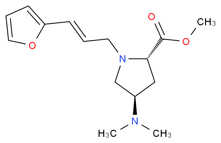 methyl (2S,4R)-4-(dimethylamino)-1-[(2E)-3-(2-furyl)prop-2-en-1-yl]pyrrolidine-2-carboxylate_Molecular_structure_CAS_)