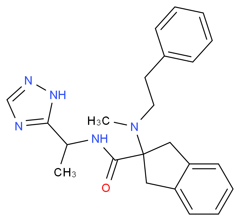 2-[methyl(2-phenylethyl)amino]-N-[1-(1H-1,2,4-triazol-5-yl)ethyl]-2-indanecarboxamide_Molecular_structure_CAS_)