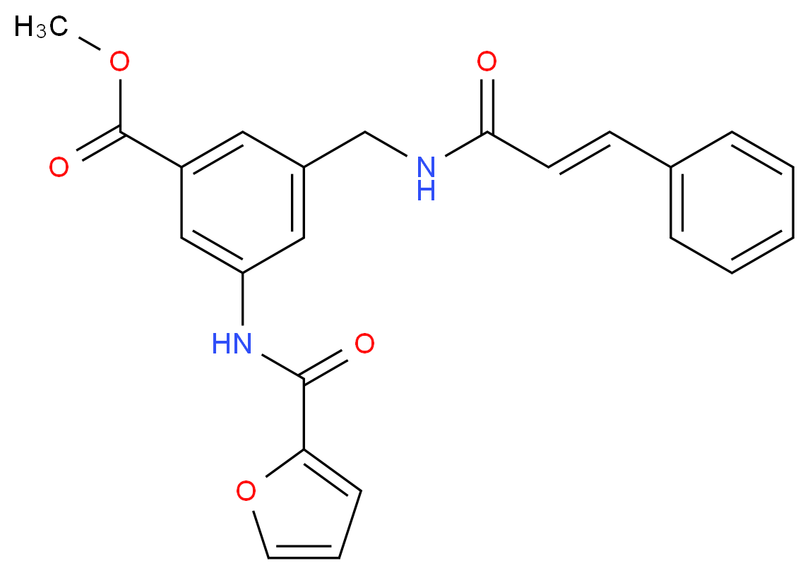 methyl 3-(2-furoylamino)-5-({[(2E)-3-phenyl-2-propenoyl]amino}methyl)benzoate_Molecular_structure_CAS_)
