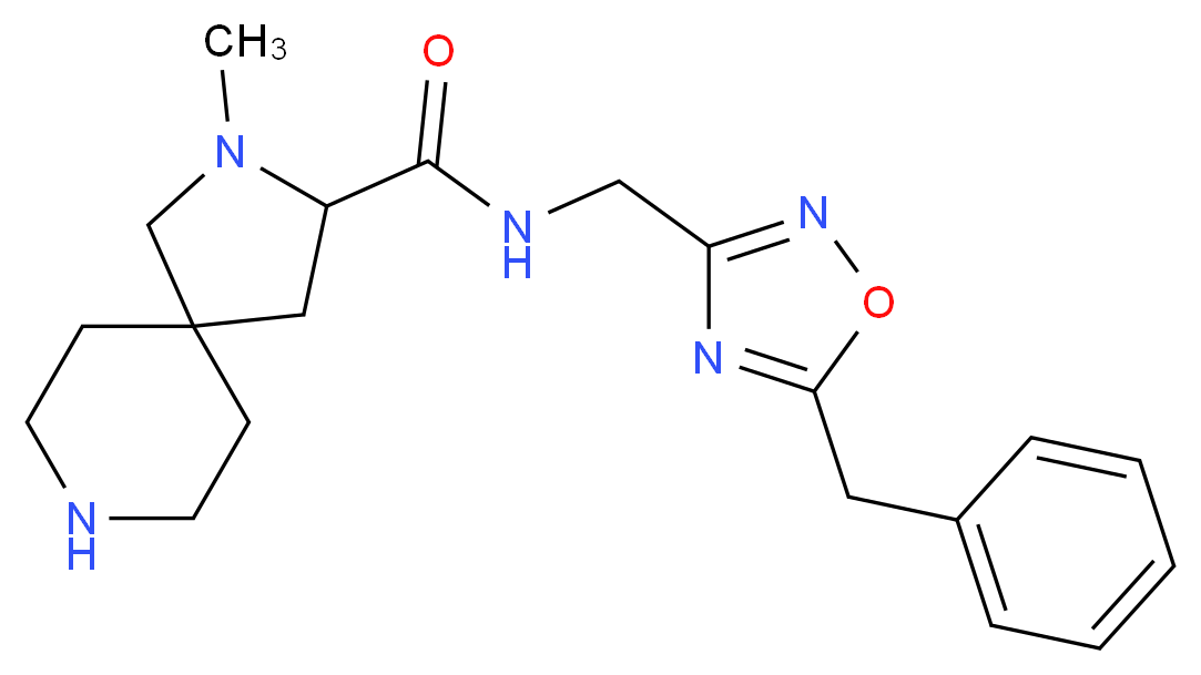 N-[(5-benzyl-1,2,4-oxadiazol-3-yl)methyl]-2-methyl-2,8-diazaspiro[4.5]decane-3-carboxamide_Molecular_structure_CAS_)