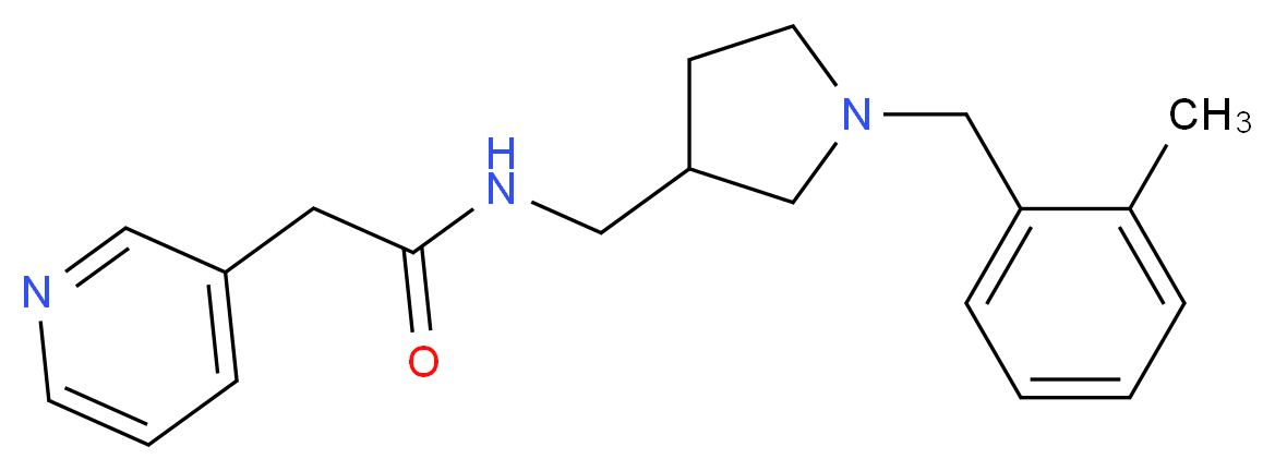 N-{[1-(2-methylbenzyl)pyrrolidin-3-yl]methyl}-2-pyridin-3-ylacetamide_Molecular_structure_CAS_)