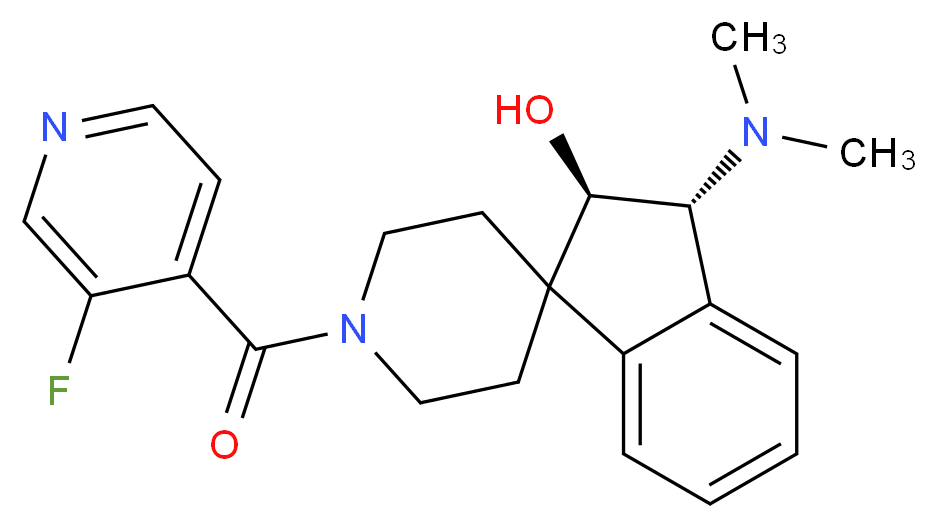 (2R*,3R*)-3-(dimethylamino)-1'-(3-fluoroisonicotinoyl)-2,3-dihydrospiro[indene-1,4'-piperidin]-2-ol_Molecular_structure_CAS_)
