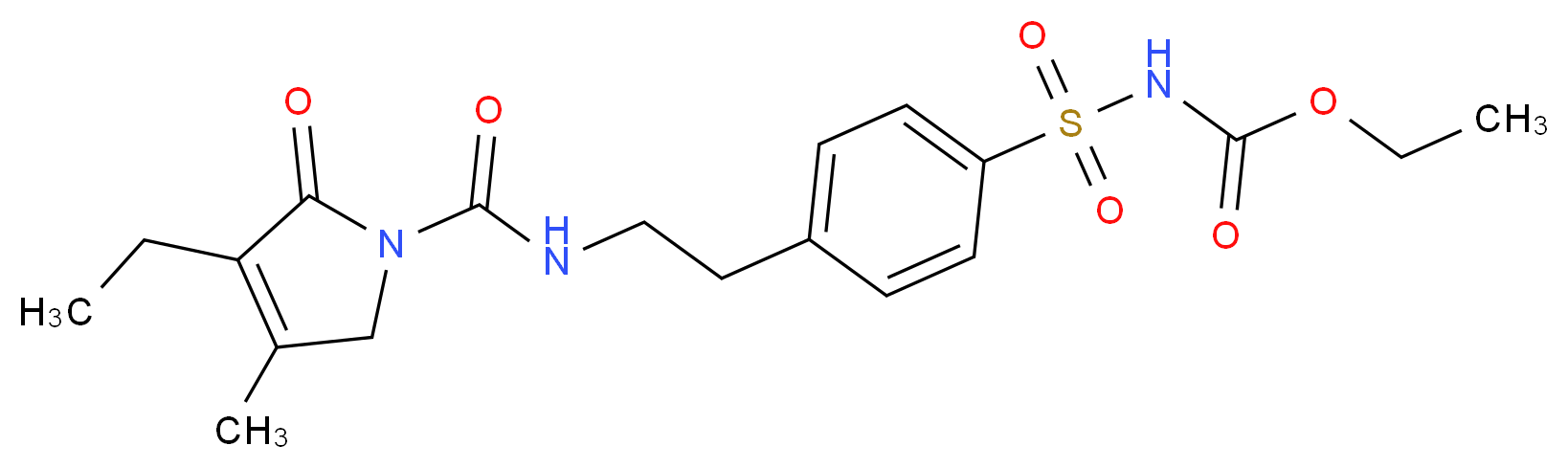 [[4-[2-[[(3-Ethyl-2,5-dihydro-4-methyl-2-oxo-1H-pyrrol-1-yl)carbonyl]amino]ethyl]phenyl]sulfonyl]-carbamic acid ethyl ester_Molecular_structure_CAS_318515-70-7)
