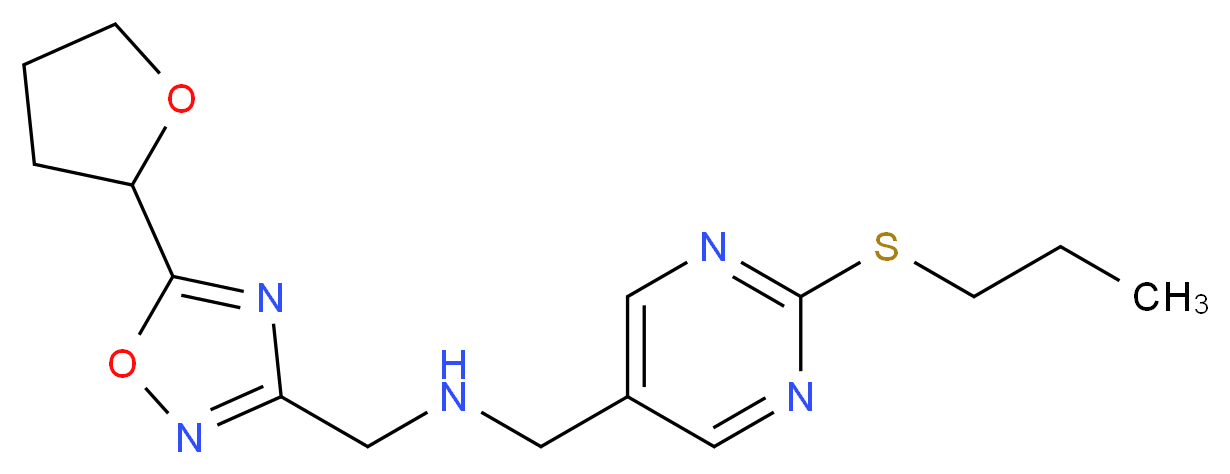 1-[2-(propylthio)pyrimidin-5-yl]-N-{[5-(tetrahydrofuran-2-yl)-1,2,4-oxadiazol-3-yl]methyl}methanamine_Molecular_structure_CAS_)