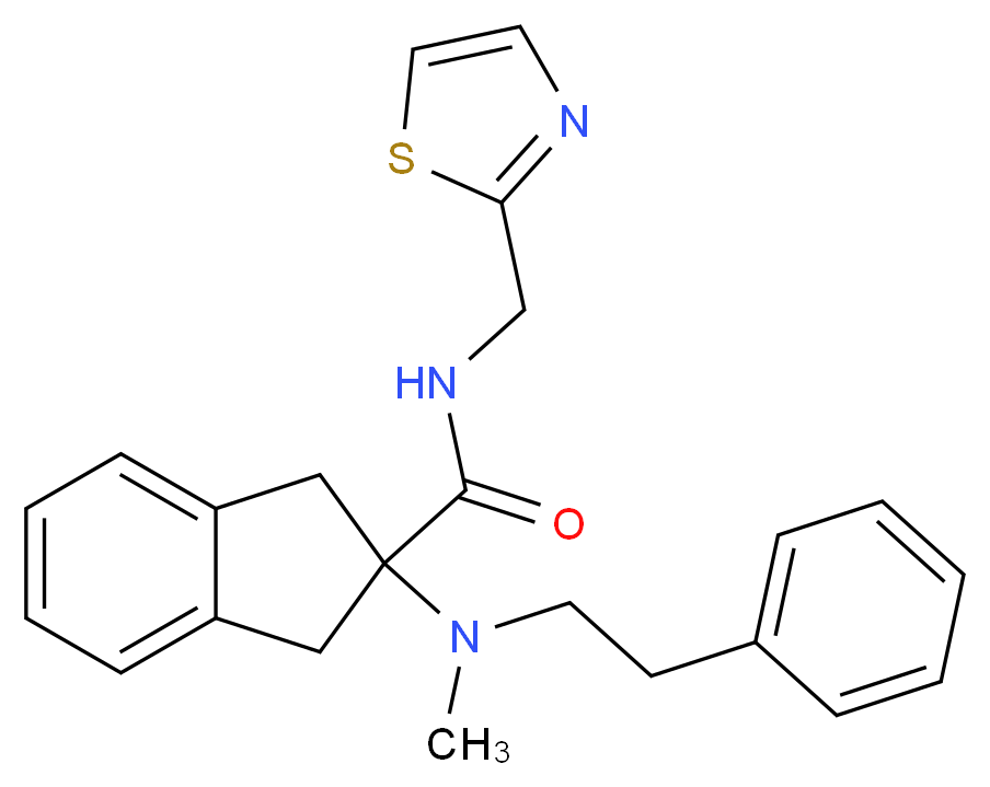 2-[methyl(2-phenylethyl)amino]-N-(1,3-thiazol-2-ylmethyl)-2-indanecarboxamide_Molecular_structure_CAS_)