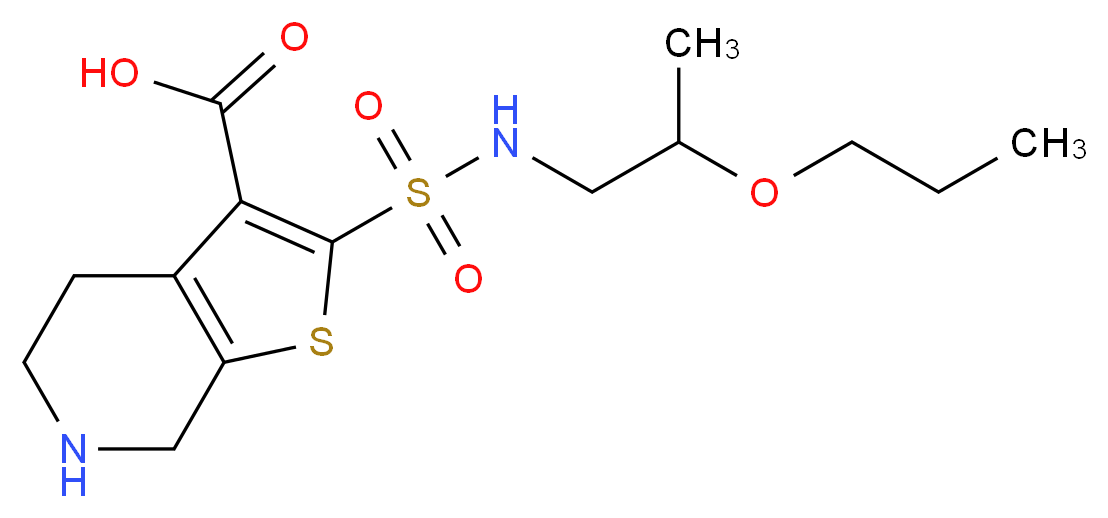 2-{[(2-propoxypropyl)amino]sulfonyl}-4,5,6,7-tetrahydrothieno[2,3-c]pyridine-3-carboxylic acid_Molecular_structure_CAS_)