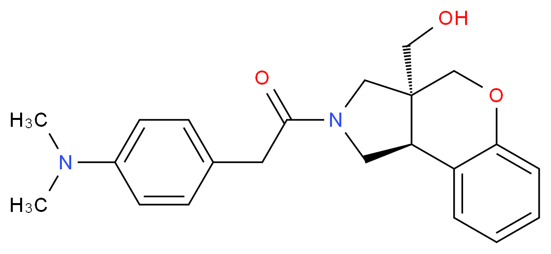 [(3aS*,9bS*)-2-{[4-(dimethylamino)phenyl]acetyl}-1,2,3,9b-tetrahydrochromeno[3,4-c]pyrrol-3a(4H)-yl]methanol_Molecular_structure_CAS_)