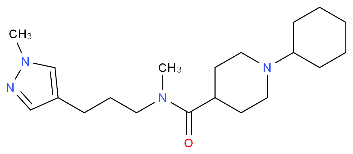 1-cyclohexyl-N-methyl-N-[3-(1-methyl-1H-pyrazol-4-yl)propyl]-4-piperidinecarboxamide_Molecular_structure_CAS_)