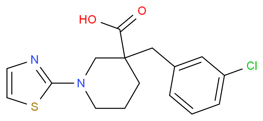 3-(3-chlorobenzyl)-1-(1,3-thiazol-2-yl)piperidine-3-carboxylic acid_Molecular_structure_CAS_)
