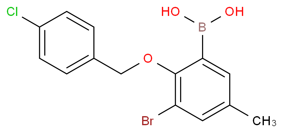 3-Bromo-2-(4′-chlorobenzyloxy)-5-methylphenylboronic acid_Molecular_structure_CAS_849052-18-2)