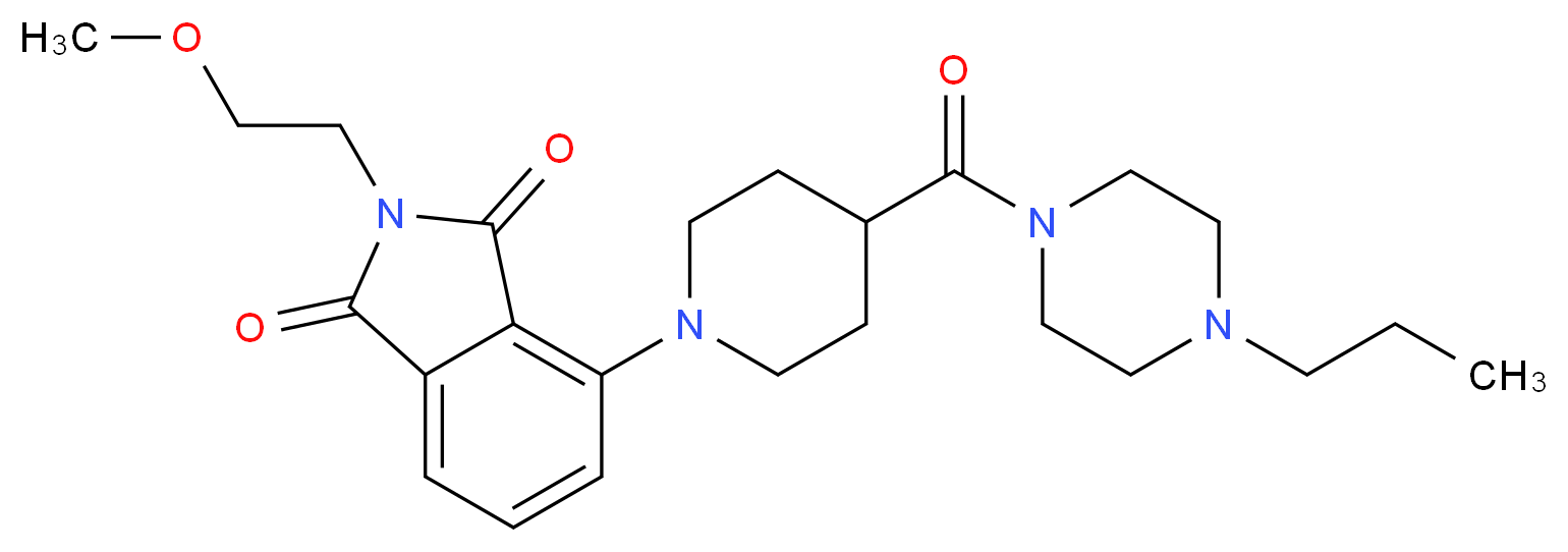 2-(2-methoxyethyl)-4-{4-[(4-propyl-1-piperazinyl)carbonyl]-1-piperidinyl}-1H-isoindole-1,3(2H)-dione_Molecular_structure_CAS_)