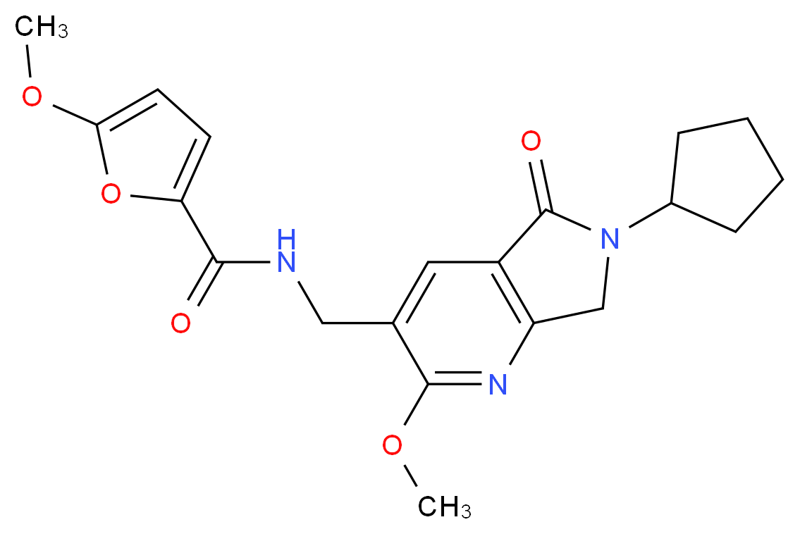 N-[(6-cyclopentyl-2-methoxy-5-oxo-6,7-dihydro-5H-pyrrolo[3,4-b]pyridin-3-yl)methyl]-5-methoxy-2-furamide_Molecular_structure_CAS_)