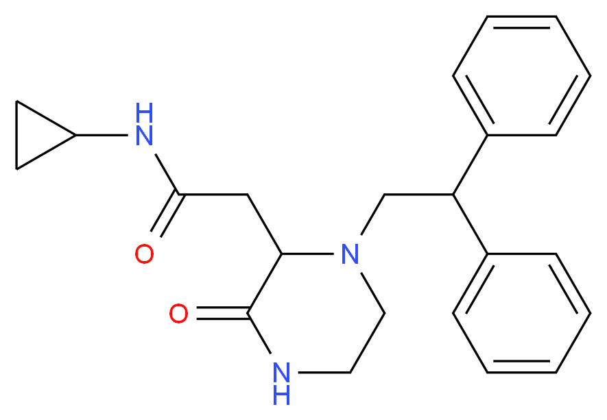 N-cyclopropyl-2-[1-(2,2-diphenylethyl)-3-oxo-2-piperazinyl]acetamide_Molecular_structure_CAS_)