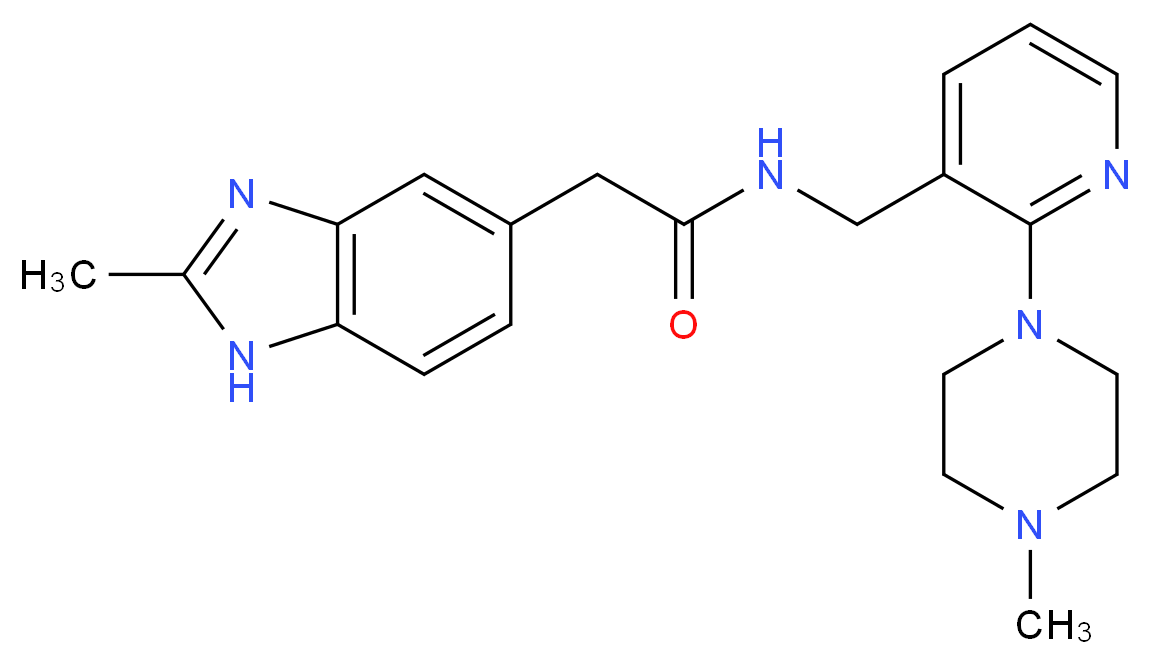 2-(2-methyl-1H-benzimidazol-5-yl)-N-{[2-(4-methylpiperazin-1-yl)pyridin-3-yl]methyl}acetamide_Molecular_structure_CAS_)