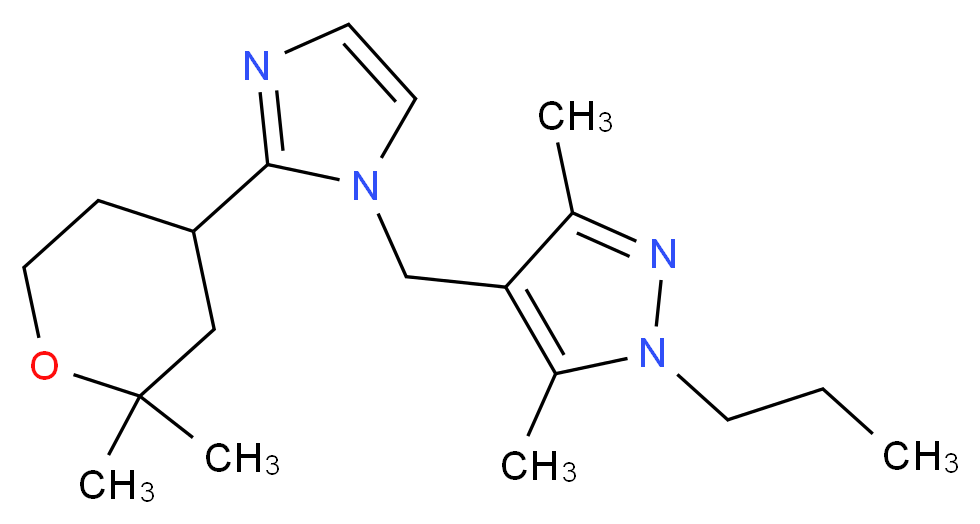 4-{[2-(2,2-dimethyltetrahydro-2H-pyran-4-yl)-1H-imidazol-1-yl]methyl}-3,5-dimethyl-1-propyl-1H-pyrazole_Molecular_structure_CAS_)