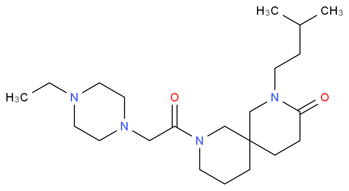 8-[(4-ethylpiperazin-1-yl)acetyl]-2-(3-methylbutyl)-2,8-diazaspiro[5.5]undecan-3-one_Molecular_structure_CAS_)