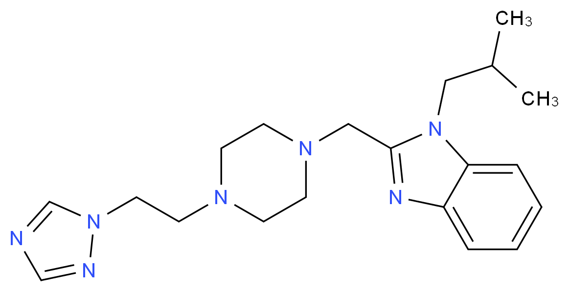 1-isobutyl-2-({4-[2-(1H-1,2,4-triazol-1-yl)ethyl]-1-piperazinyl}methyl)-1H-benzimidazole_Molecular_structure_CAS_)