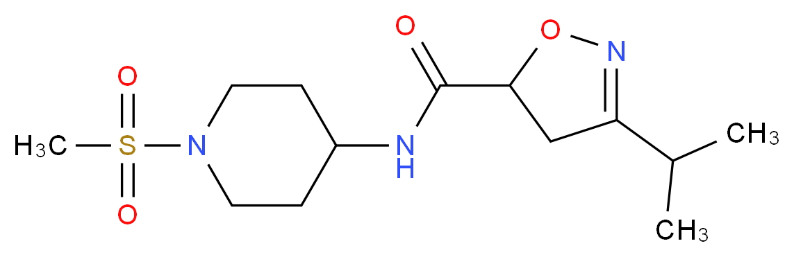 3-isopropyl-N-[1-(methylsulfonyl)piperidin-4-yl]-4,5-dihydroisoxazole-5-carboxamide_Molecular_structure_CAS_)