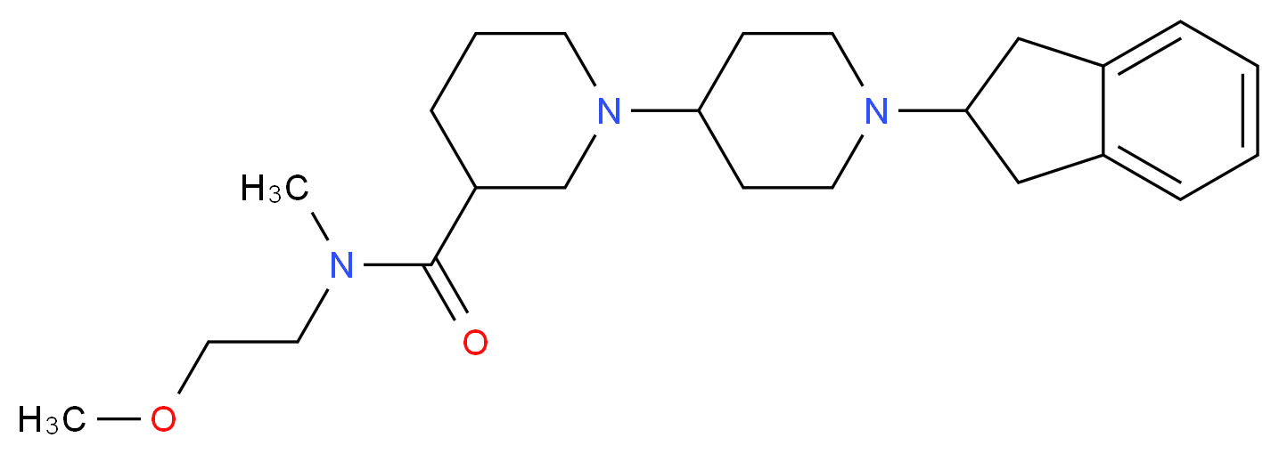 1'-(2,3-dihydro-1H-inden-2-yl)-N-(2-methoxyethyl)-N-methyl-1,4'-bipiperidine-3-carboxamide_Molecular_structure_CAS_)