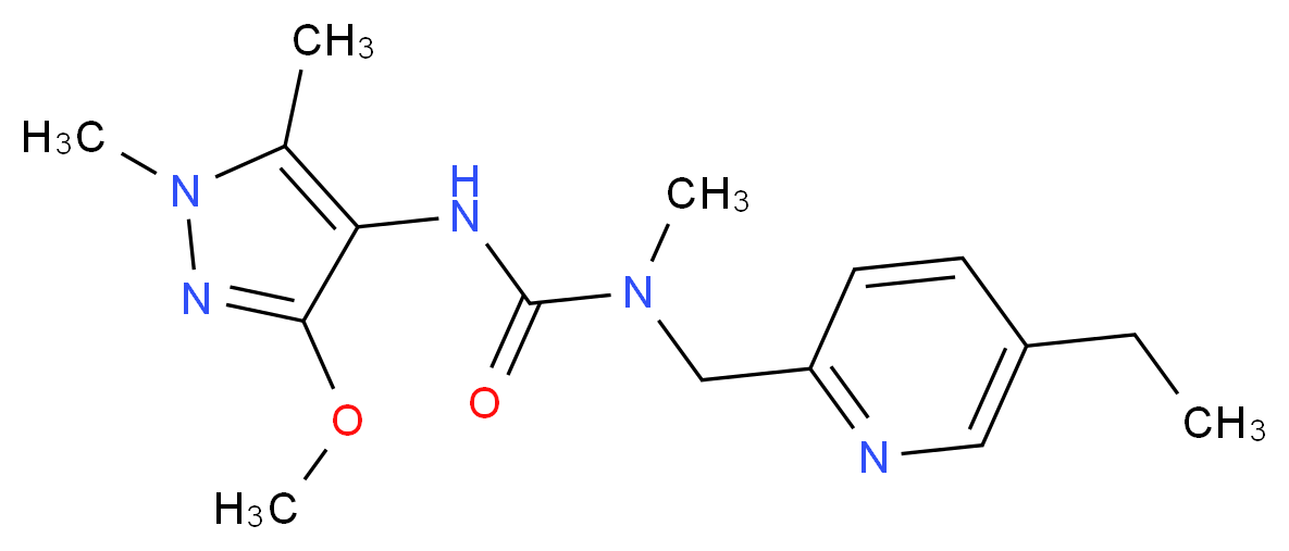 N-[(5-ethylpyridin-2-yl)methyl]-N'-(3-methoxy-1,5-dimethyl-1H-pyrazol-4-yl)-N-methylurea_Molecular_structure_CAS_)