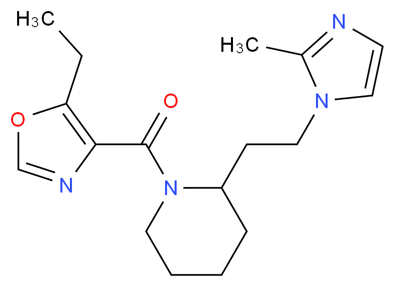 1-[(5-ethyl-1,3-oxazol-4-yl)carbonyl]-2-[2-(2-methyl-1H-imidazol-1-yl)ethyl]piperidine_Molecular_structure_CAS_)