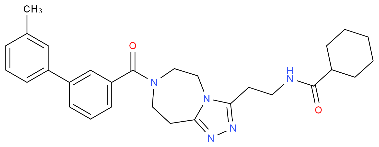 N-(2-{7-[(3'-methyl-3-biphenylyl)carbonyl]-6,7,8,9-tetrahydro-5H-[1,2,4]triazolo[4,3-d][1,4]diazepin-3-yl}ethyl)cyclohexanecarboxamide_Molecular_structure_CAS_)