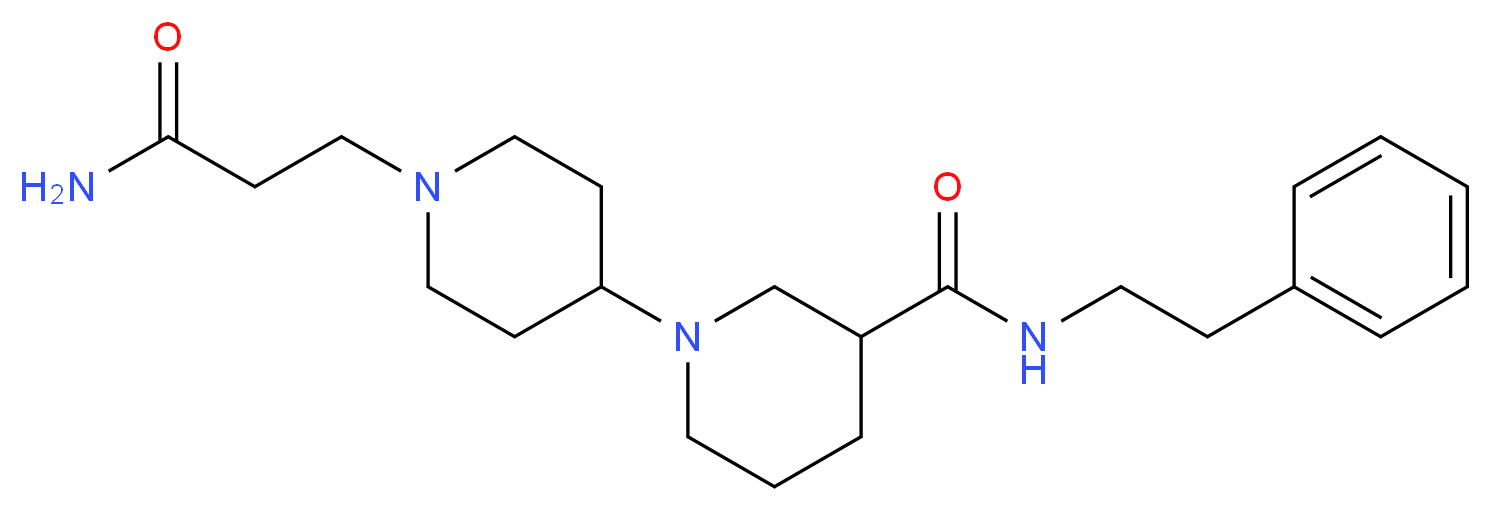 1'-(3-amino-3-oxopropyl)-N-(2-phenylethyl)-1,4'-bipiperidine-3-carboxamide_Molecular_structure_CAS_)