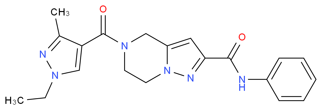 5-[(1-ethyl-3-methyl-1H-pyrazol-4-yl)carbonyl]-N-phenyl-4,5,6,7-tetrahydropyrazolo[1,5-a]pyrazine-2-carboxamide_Molecular_structure_CAS_)