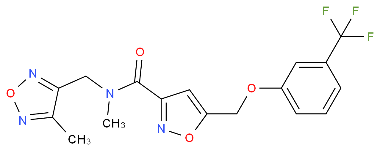 N-methyl-N-[(4-methyl-1,2,5-oxadiazol-3-yl)methyl]-5-{[3-(trifluoromethyl)phenoxy]methyl}-3-isoxazolecarboxamide_Molecular_structure_CAS_)
