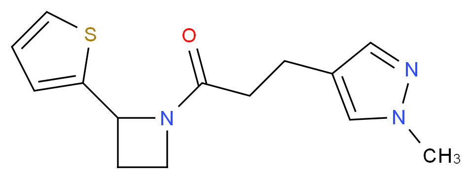 1-methyl-4-{3-oxo-3-[2-(2-thienyl)azetidin-1-yl]propyl}-1H-pyrazole_Molecular_structure_CAS_)