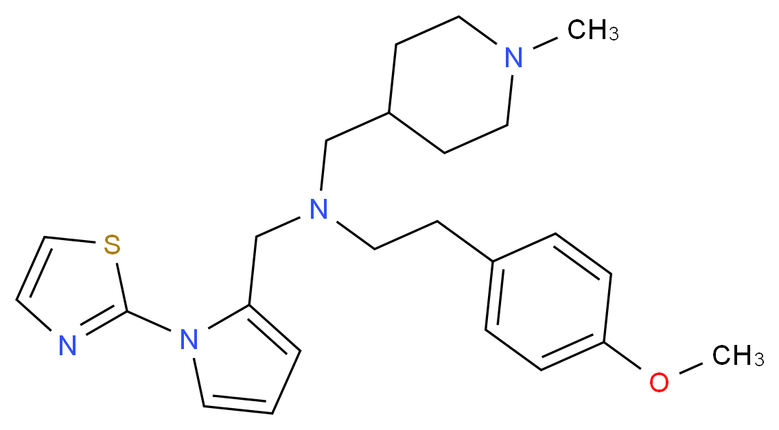 2-(4-methoxyphenyl)-N-[(1-methyl-4-piperidinyl)methyl]-N-{[1-(1,3-thiazol-2-yl)-1H-pyrrol-2-yl]methyl}ethanamine_Molecular_structure_CAS_)