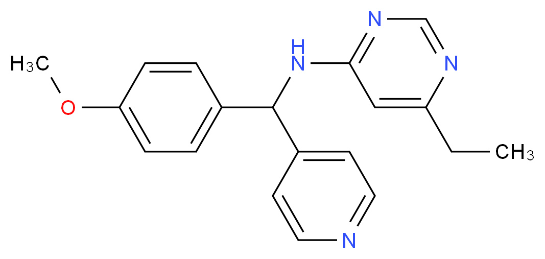 6-ethyl-N-[(4-methoxyphenyl)(pyridin-4-yl)methyl]pyrimidin-4-amine_Molecular_structure_CAS_)