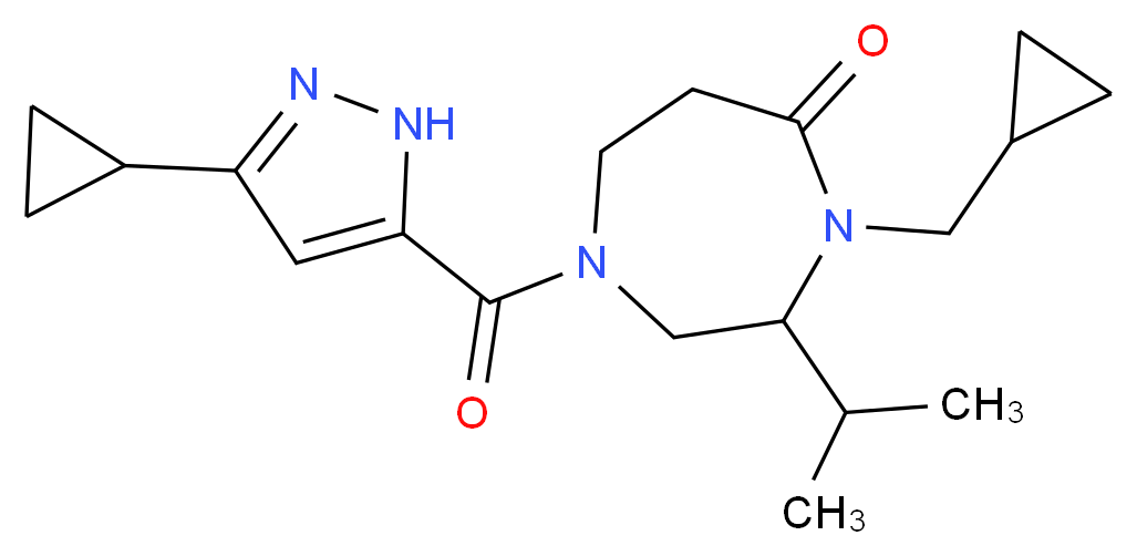 4-(cyclopropylmethyl)-1-[(3-cyclopropyl-1H-pyrazol-5-yl)carbonyl]-3-isopropyl-1,4-diazepan-5-one_Molecular_structure_CAS_)
