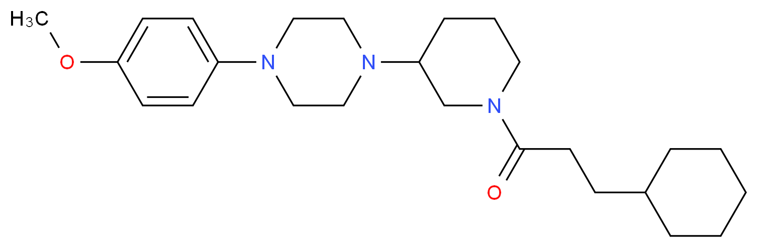 1-[1-(3-cyclohexylpropanoyl)-3-piperidinyl]-4-(4-methoxyphenyl)piperazine_Molecular_structure_CAS_)