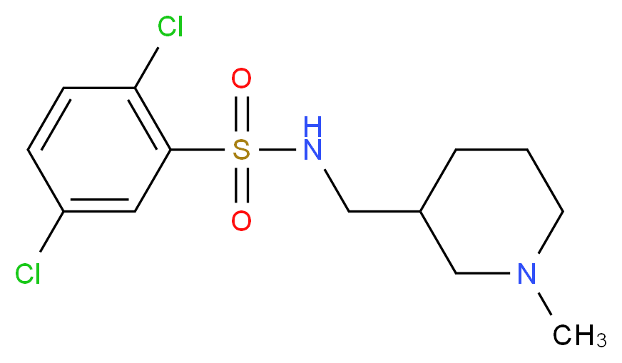 2,5-dichloro-N-[(1-methylpiperidin-3-yl)methyl]benzenesulfonamide_Molecular_structure_CAS_)
