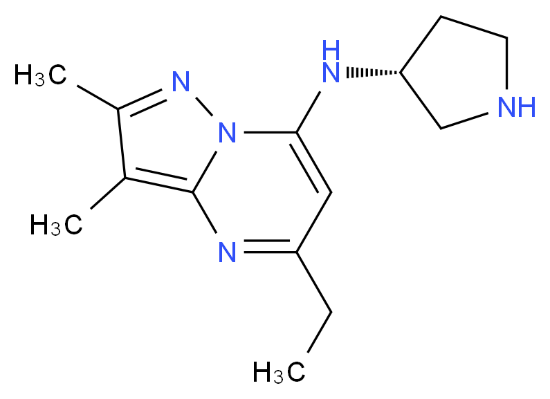 5-ethyl-2,3-dimethyl-N-[(3R)-3-pyrrolidinyl]pyrazolo[1,5-a]pyrimidin-7-amine_Molecular_structure_CAS_)