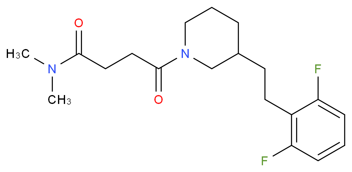 4-{3-[2-(2,6-difluorophenyl)ethyl]-1-piperidinyl}-N,N-dimethyl-4-oxobutanamide_Molecular_structure_CAS_)