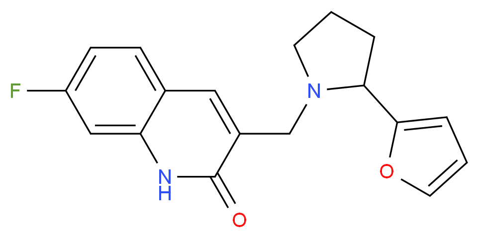 7-fluoro-3-{[2-(2-furyl)pyrrolidin-1-yl]methyl}quinolin-2(1H)-one_Molecular_structure_CAS_)