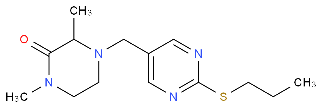 1,3-dimethyl-4-{[2-(propylthio)pyrimidin-5-yl]methyl}piperazin-2-one_Molecular_structure_CAS_)