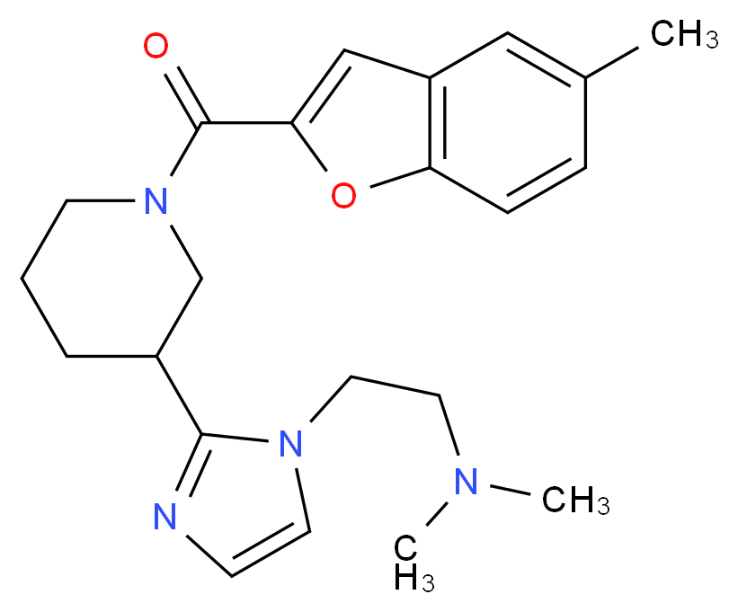 N,N-dimethyl-2-(2-{1-[(5-methyl-1-benzofuran-2-yl)carbonyl]piperidin-3-yl}-1H-imidazol-1-yl)ethanamine_Molecular_structure_CAS_)